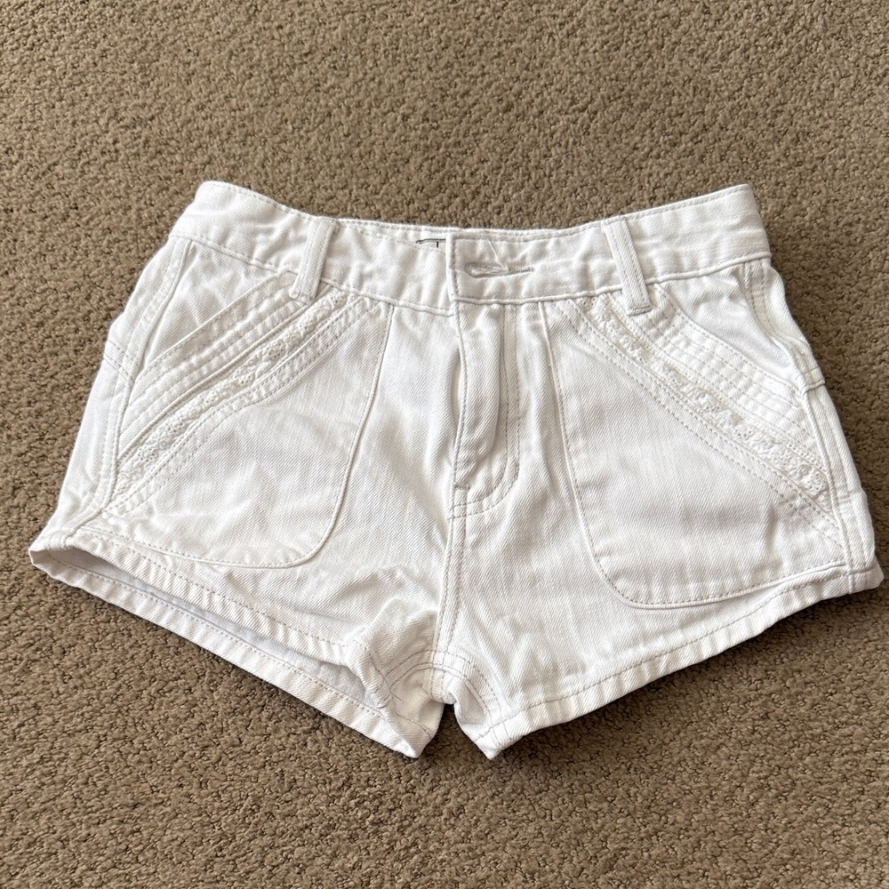 Free People White Jean Shorts